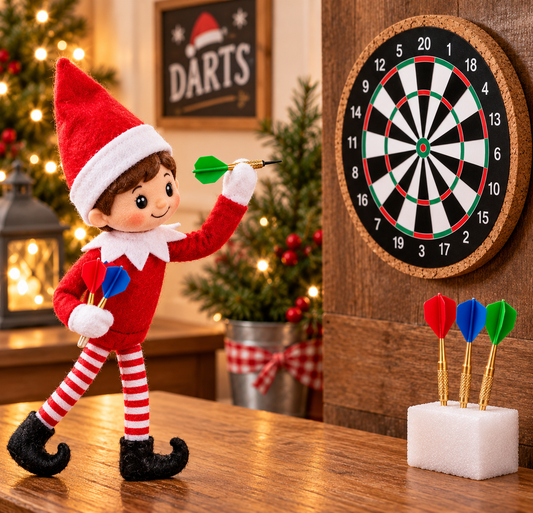 Mini Elf Dartboard & Darts Game