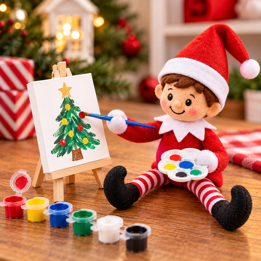 Elf Painting Set- Mini Canvas & Easel Prop