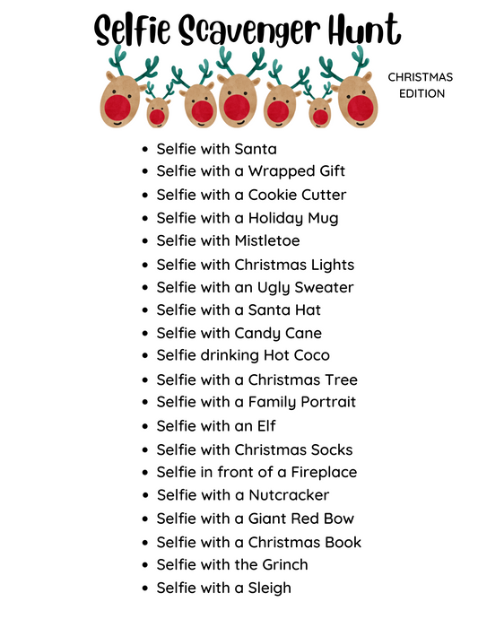 Selfie Scavenger Hunt- Christmas Editions