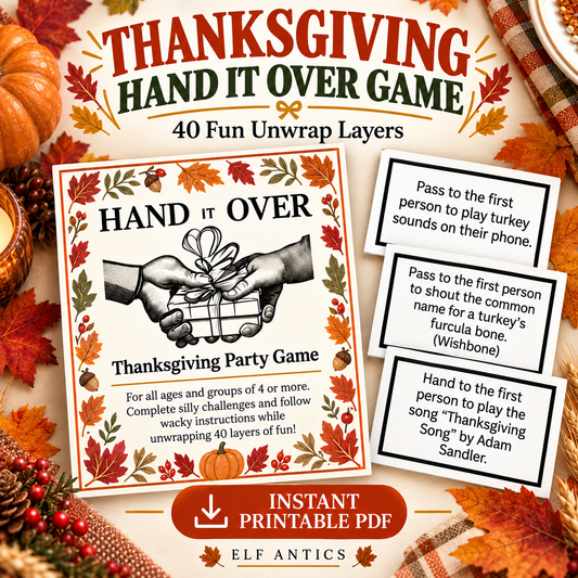 Thanksgiving Hand It Over Party Game – Printable PDF